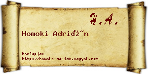 Homoki Adrián névjegykártya