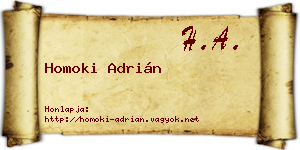 Homoki Adrián névjegykártya